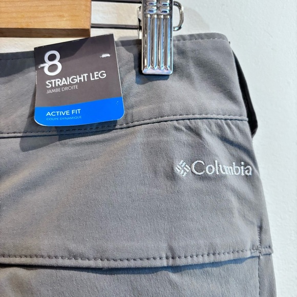 COLUMBIA Sz 8 Long Omni Shade Straight Leg Pockets Hiking Pants in Grey NEW - Picture 6 of 12